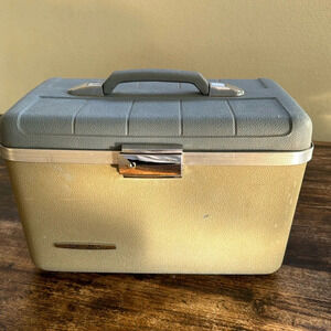 Vintage starflite  Train Case Luggage Blue and grey Preowned